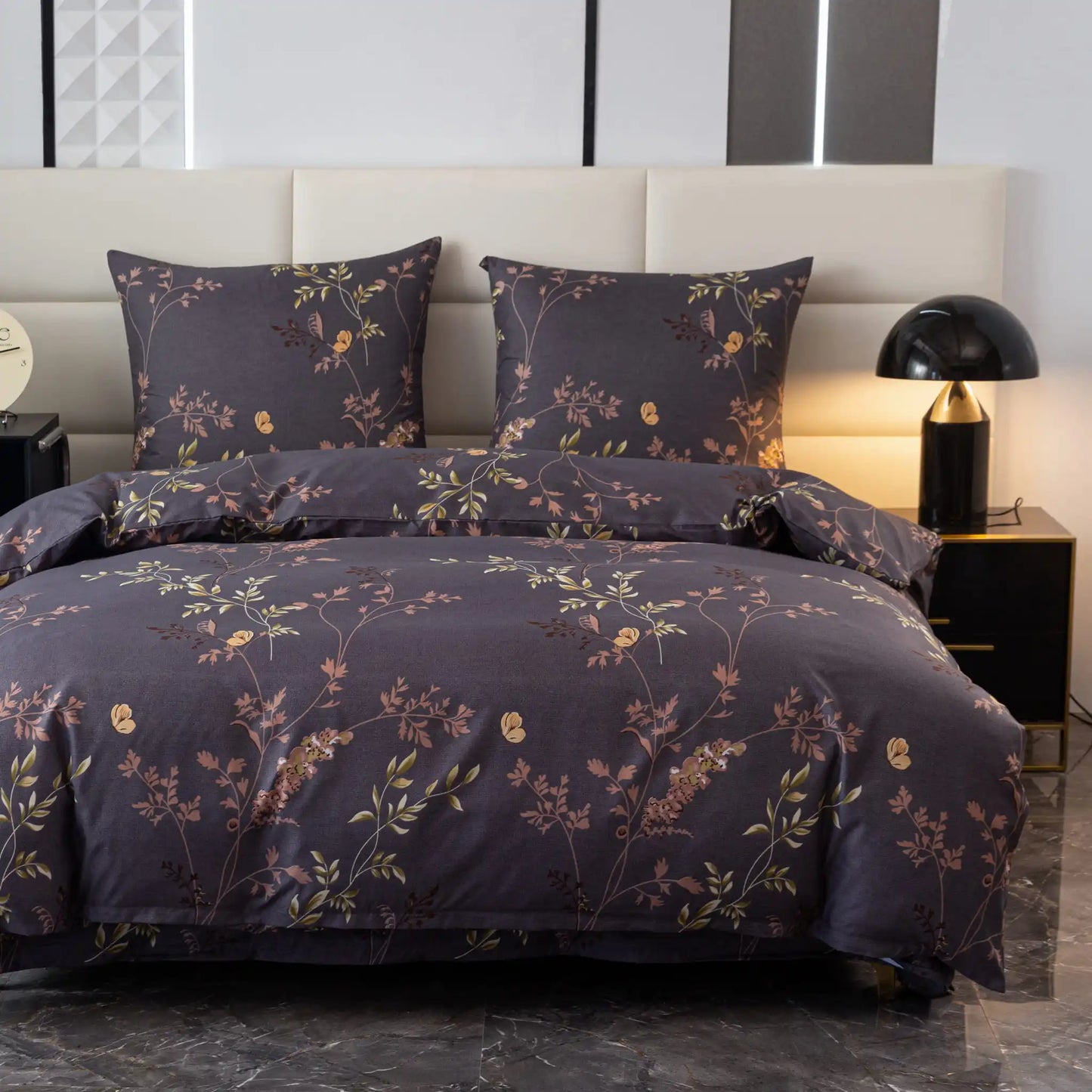 Golden Flowers Bedding Set