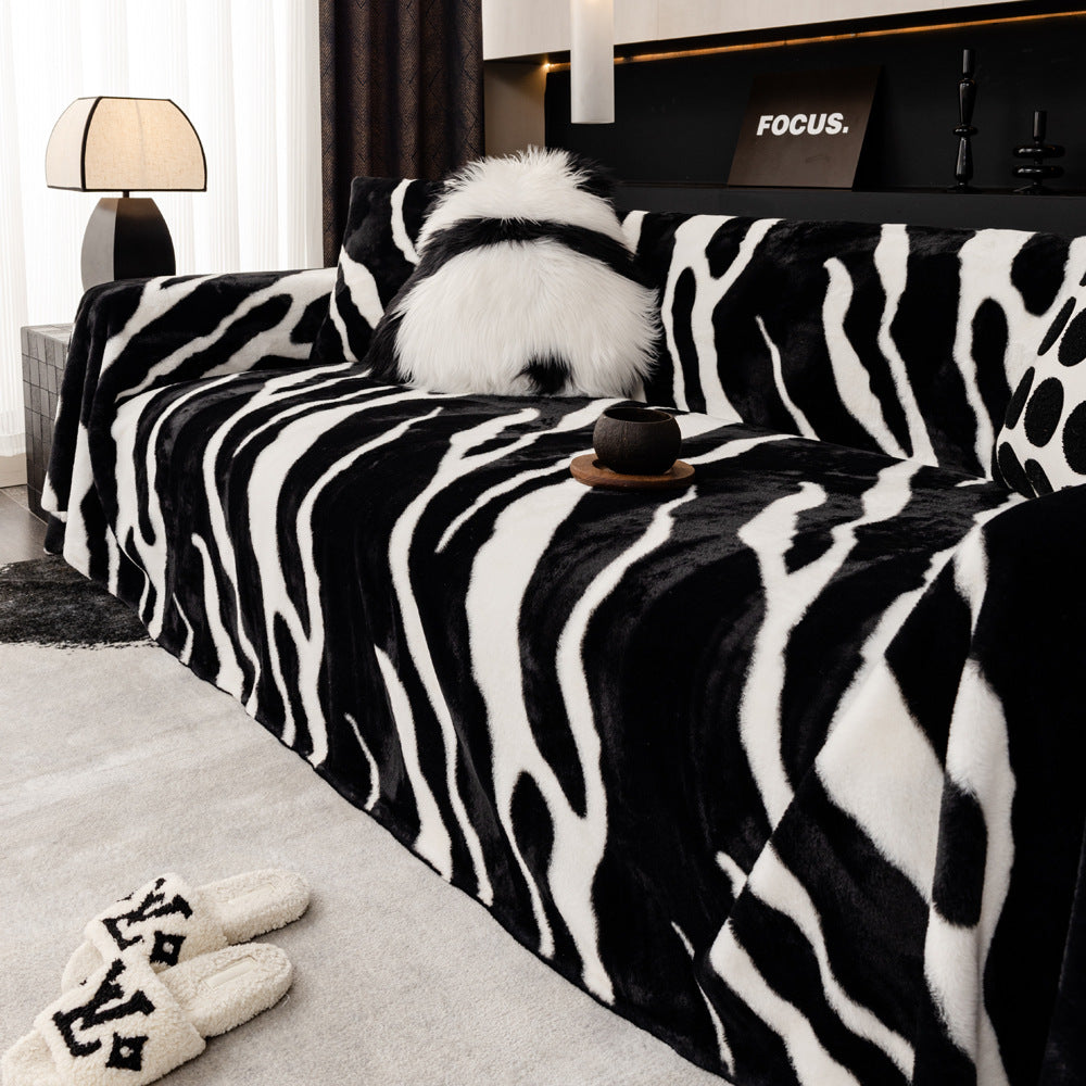 Zebra Pattern Non-Slip Sofa Cover