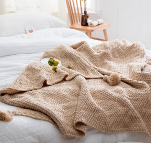 Nordic Fringed Knit Throw Blanket