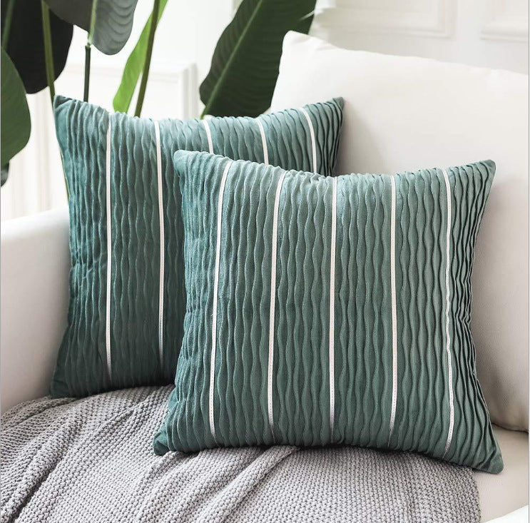 Luxury Striped Velvet Pillow Cover