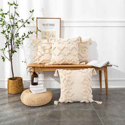 Bohemian Tufted Pillow Cover – Cozy Minimal Decor