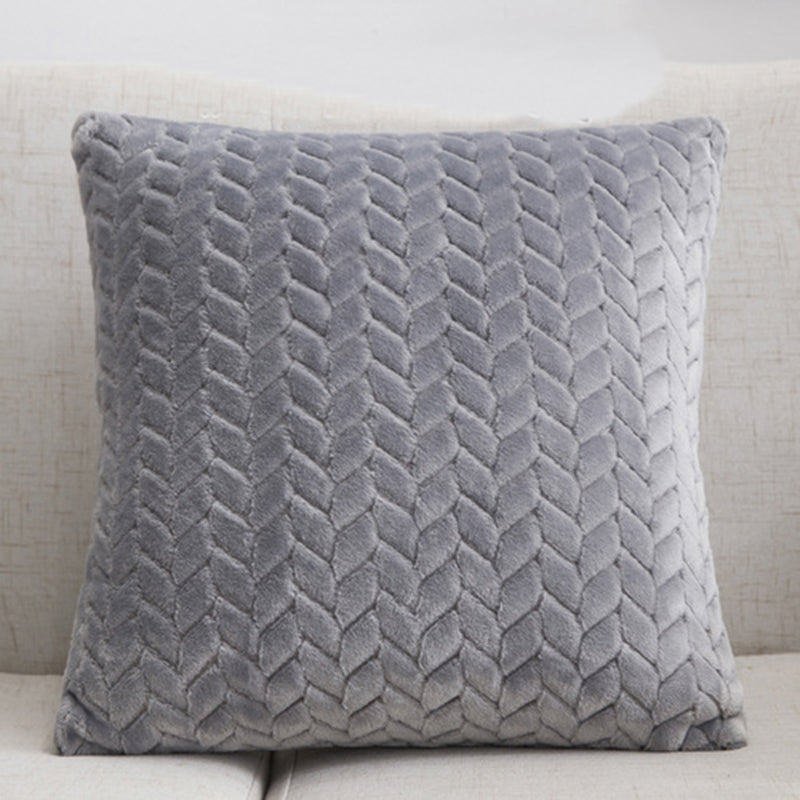 Flannel Solid Color Pillow Cover