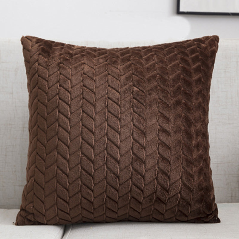 Flannel Solid Color Pillow Cover