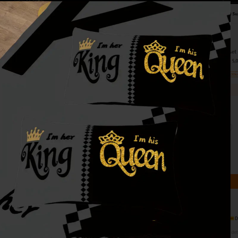 Three Piece Crown English Digital Printed Quilt Cover