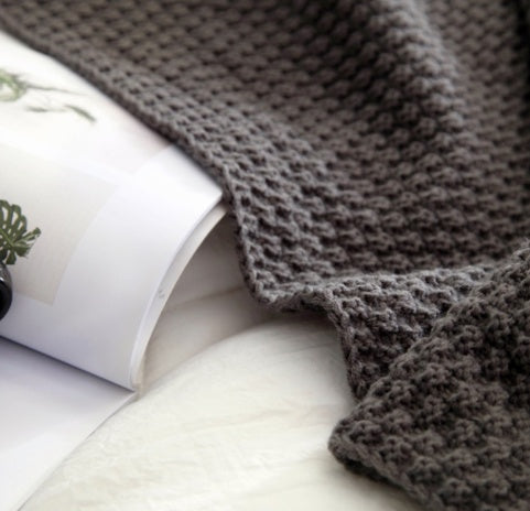 Nordic Fringed Knit Throw Blanket