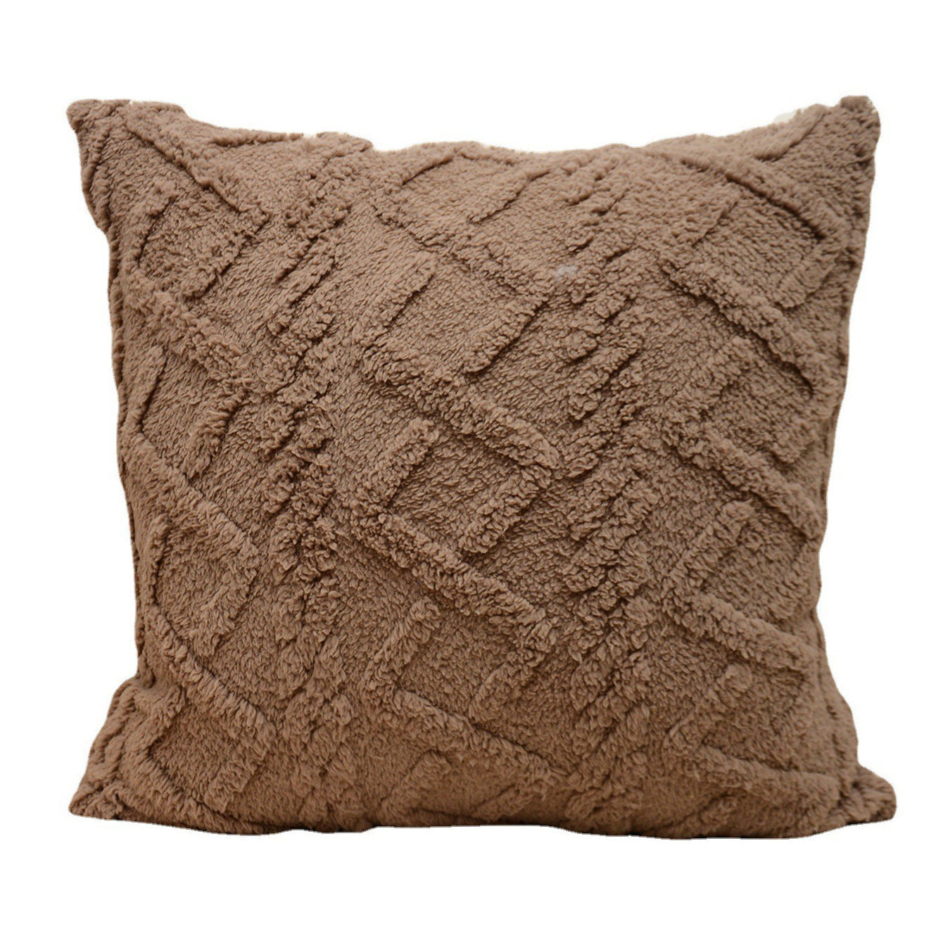 Cut Flower Plush Jacquard Cushion Cover