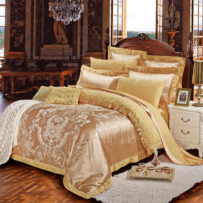 Four-piece satin jacquard set