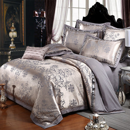 Four-piece satin jacquard set