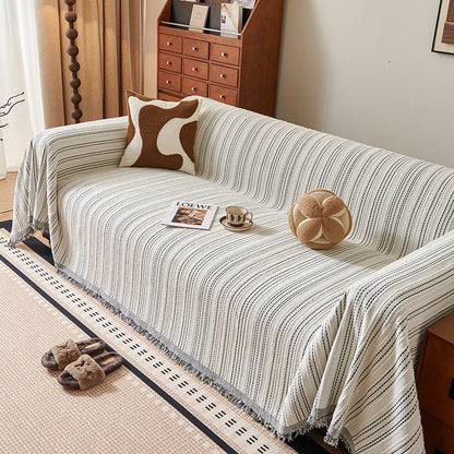 Solid Color Chenille Sofa Cover – Modern Anti-Slip Sofa Towel