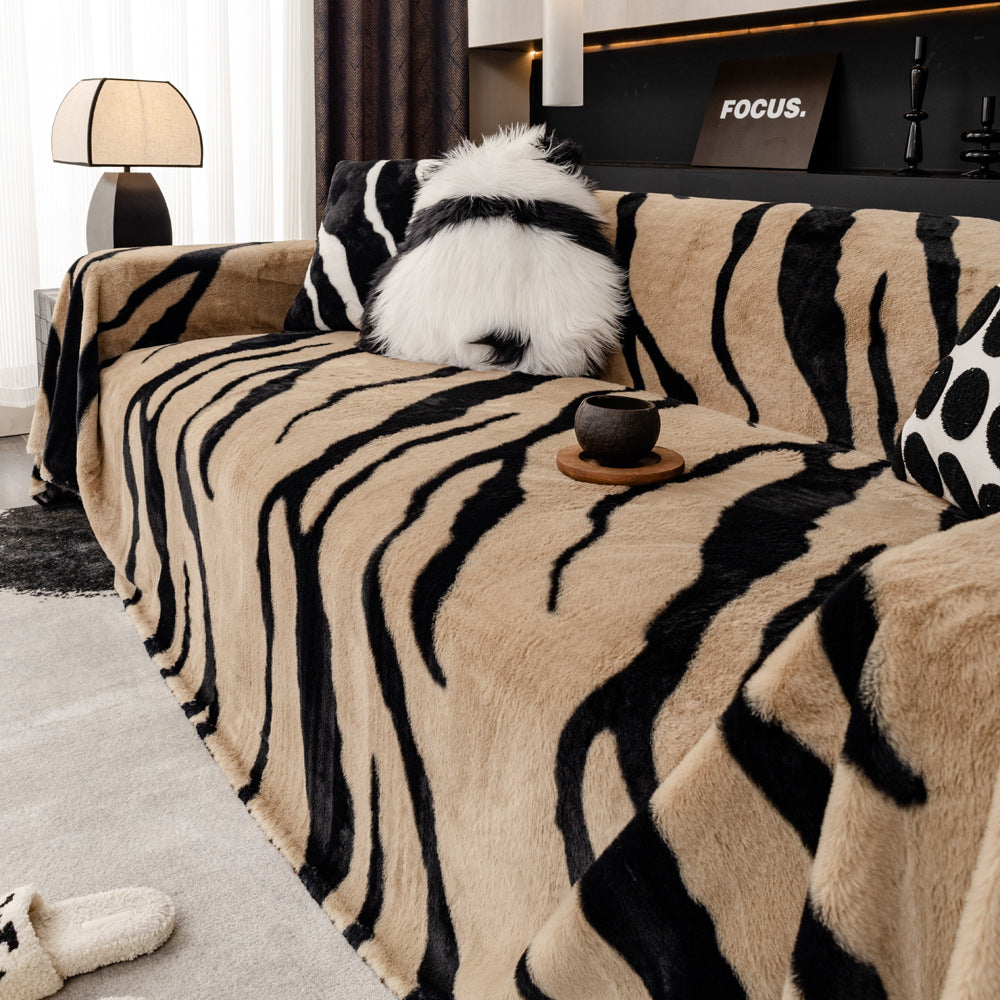 Zebra Pattern Non-Slip Sofa Cover