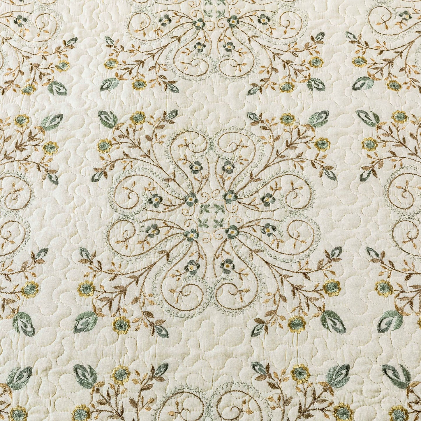 European Embroidered Cotton Bedspread Set