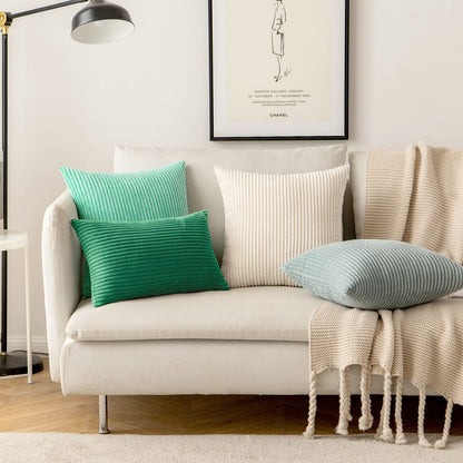 Corduroy Pillow Cover – Super Soft Boho Striped Cushion Cover
