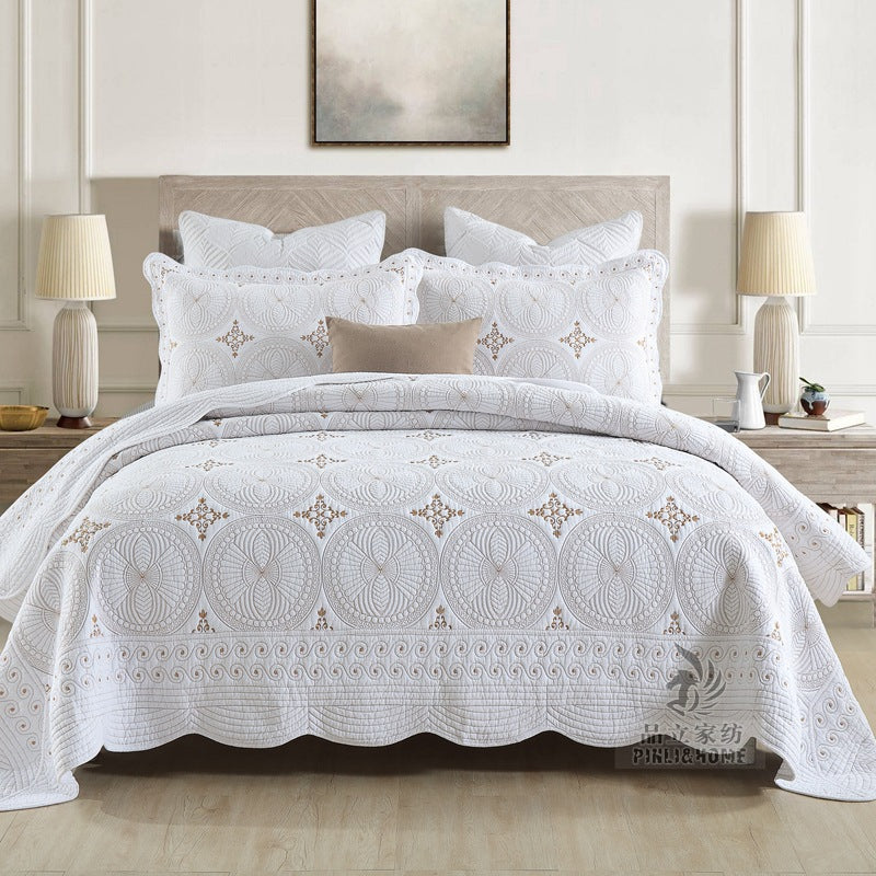 European Cotton Embroidery Bed Cover Set