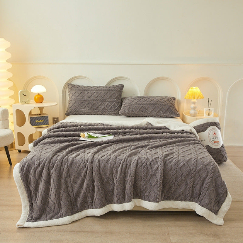 Double-layer Lamb Fleece Nap Leisure Blanket