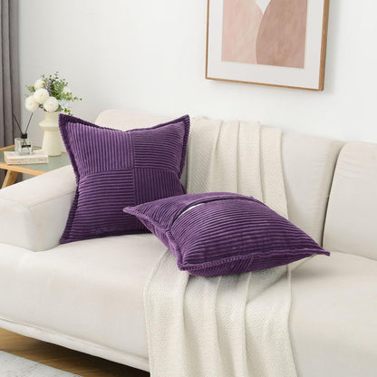 Corduroy Pillow Cover – Super Soft Boho Striped Cushion Cover