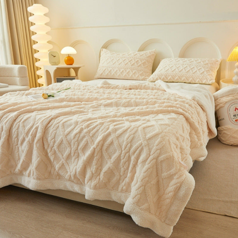 Double-layer Lamb Fleece Nap Leisure Blanket