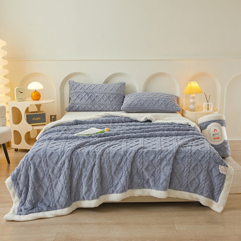 Double-layer Lamb Fleece Nap Leisure Blanket