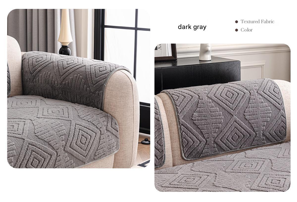 Winter Plush Sofa Cushion Cover Modern Minimalist Luxury Straight-Cut Anti-Slip Thickened Winter Sofa Seat Pad Cover