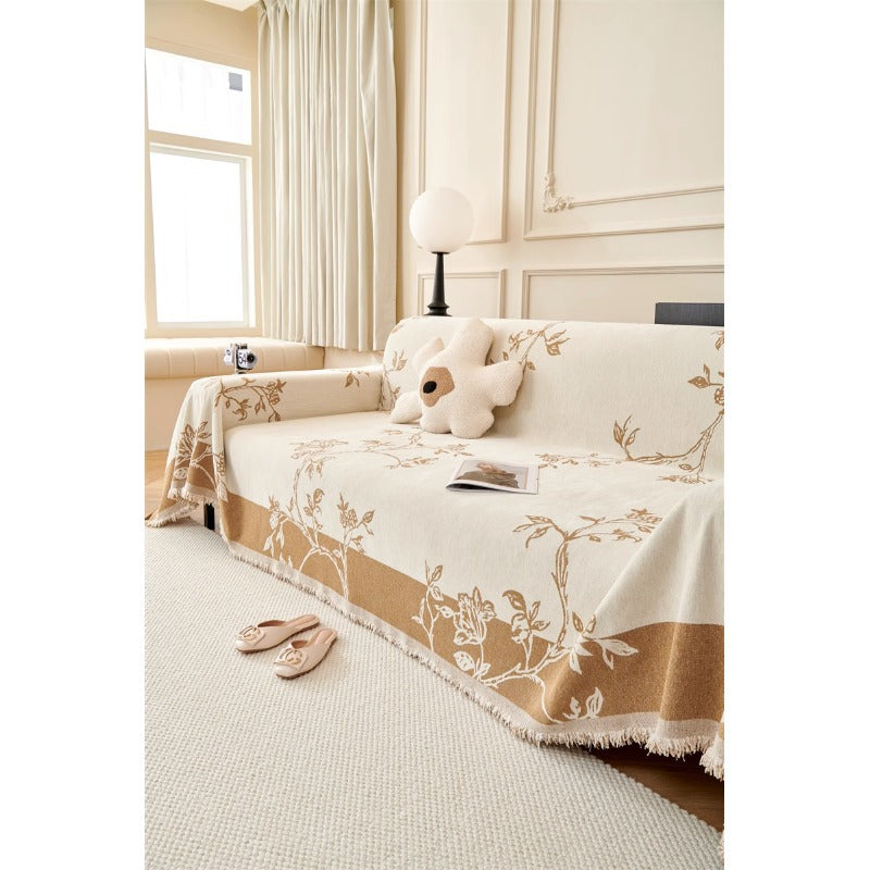 Anti-Scratching Floral Chenille Sofa Cover