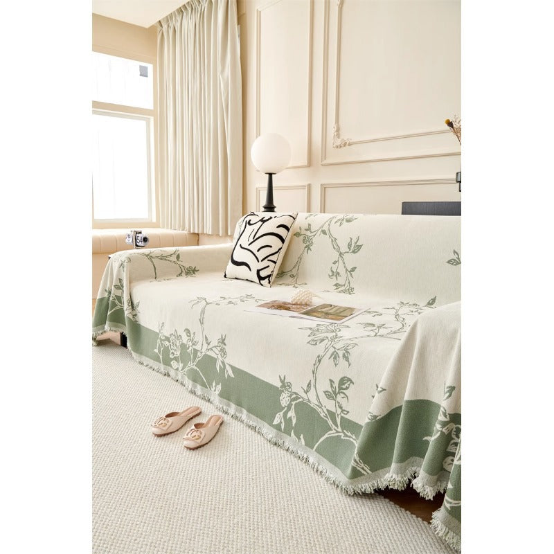 Anti-Scratching Floral Chenille Sofa Cover