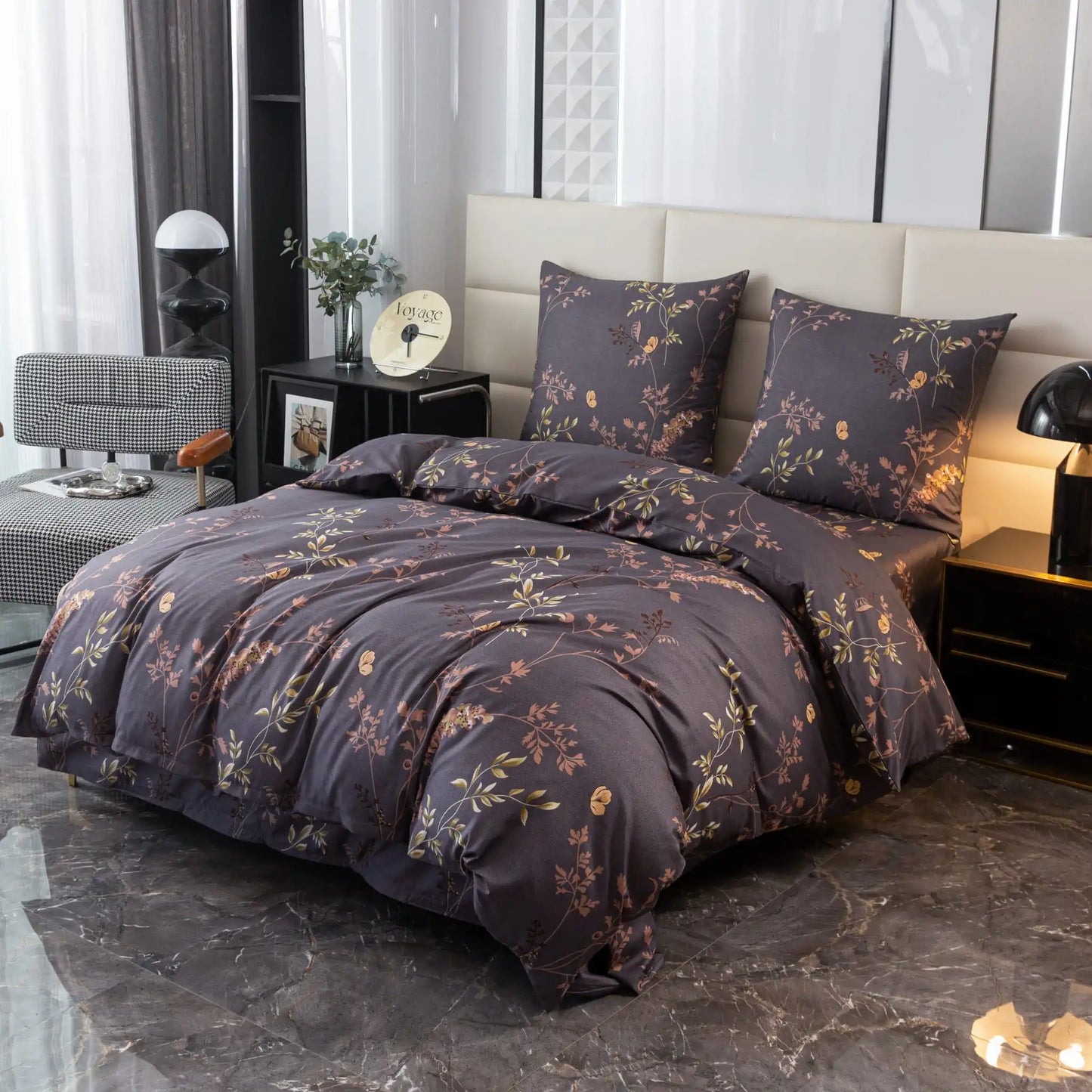 Golden Flowers Bedding Set