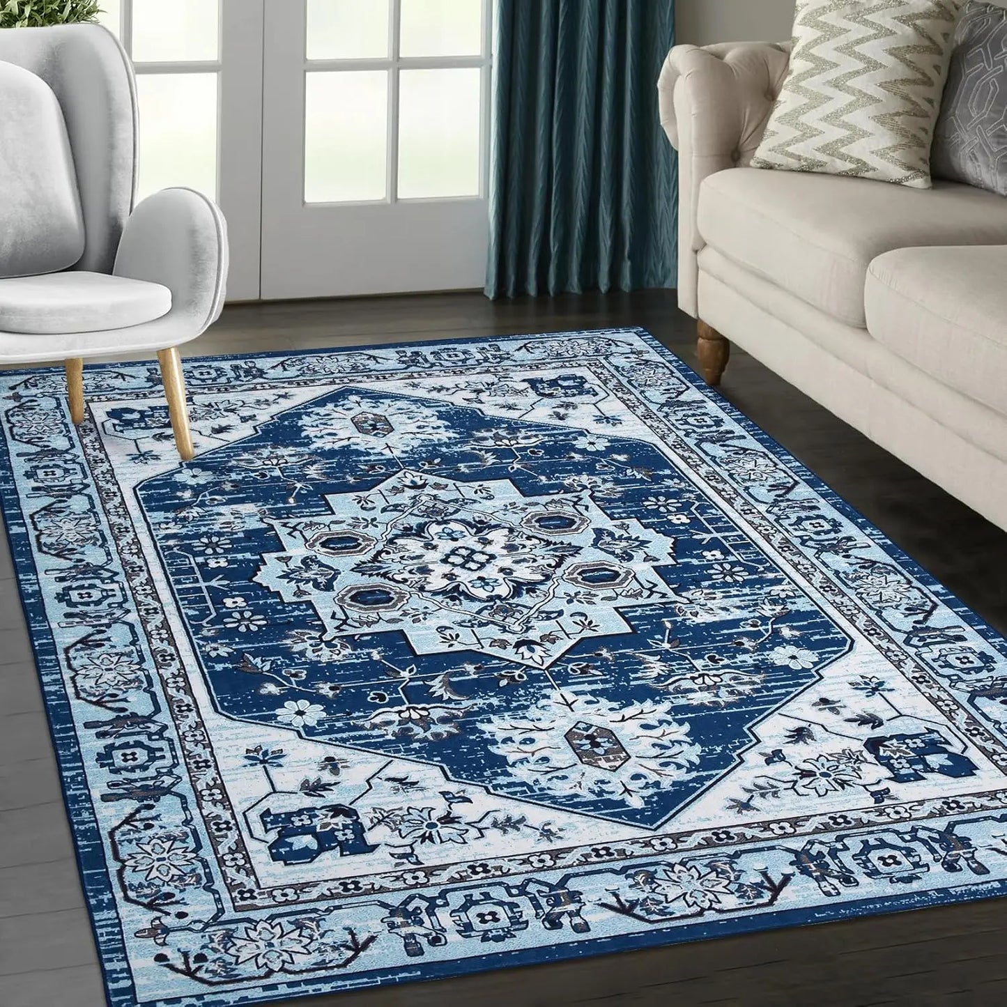 Vintage Boho Washable Area Rug