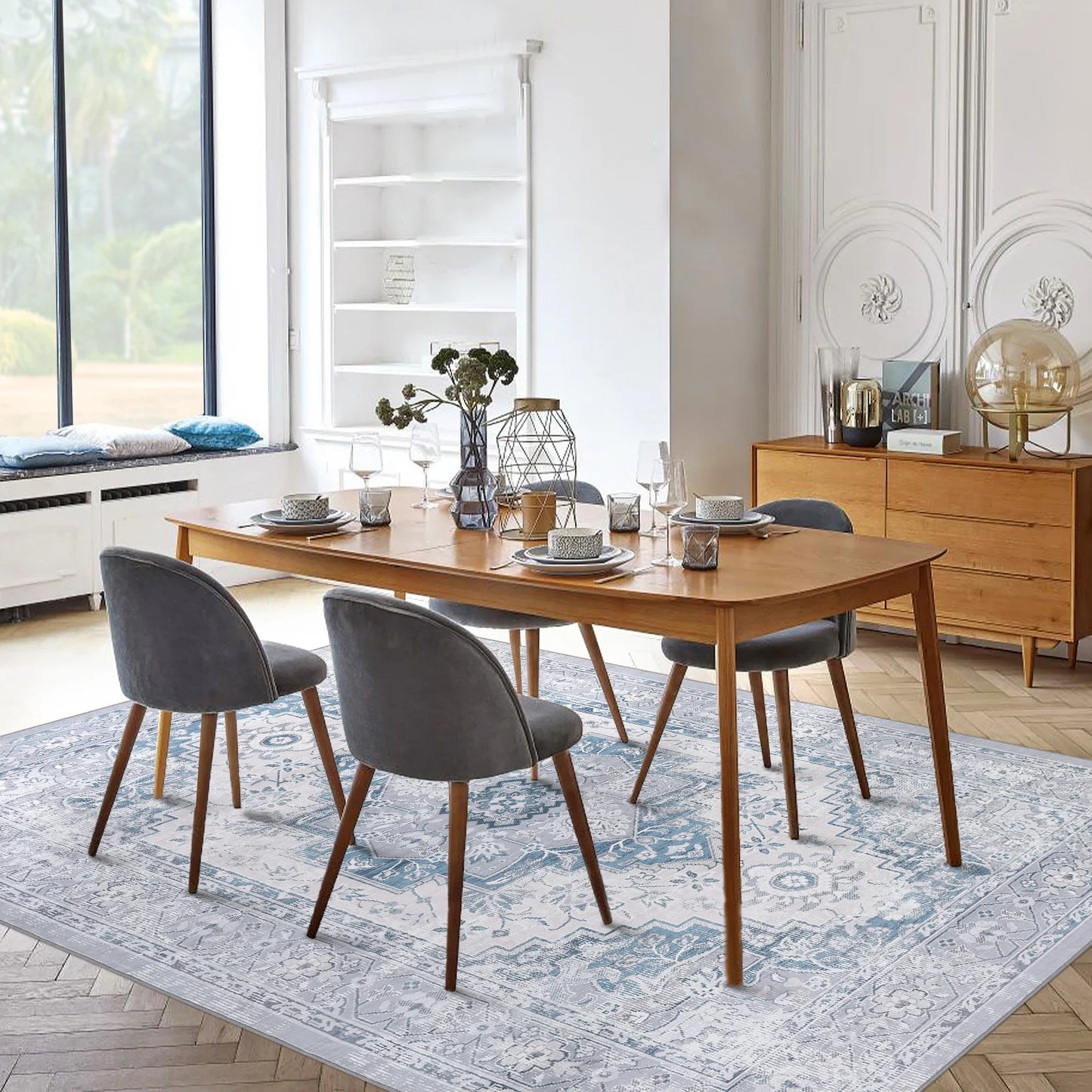 Large Vintage Washable Area Rug