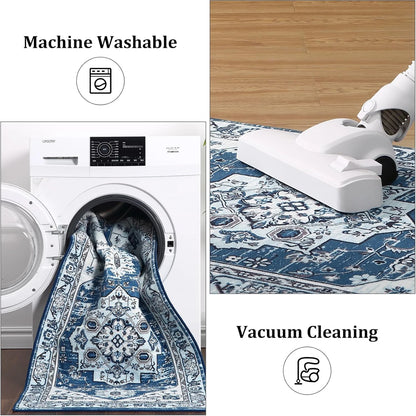 Vintage Boho Washable Area Rug