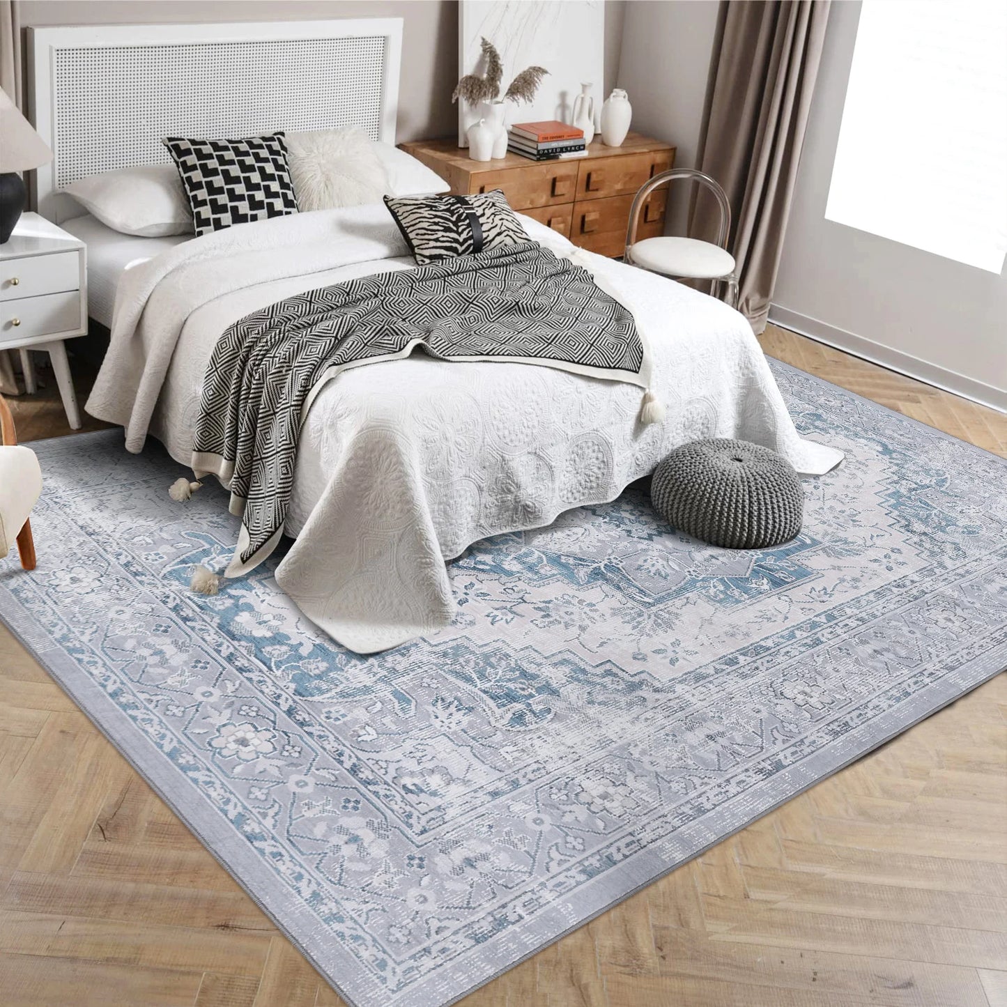 Large Vintage Washable Area Rug