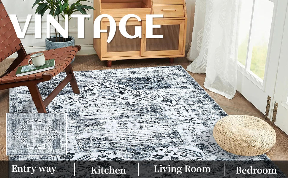 Vintage Washable Entryway Rug