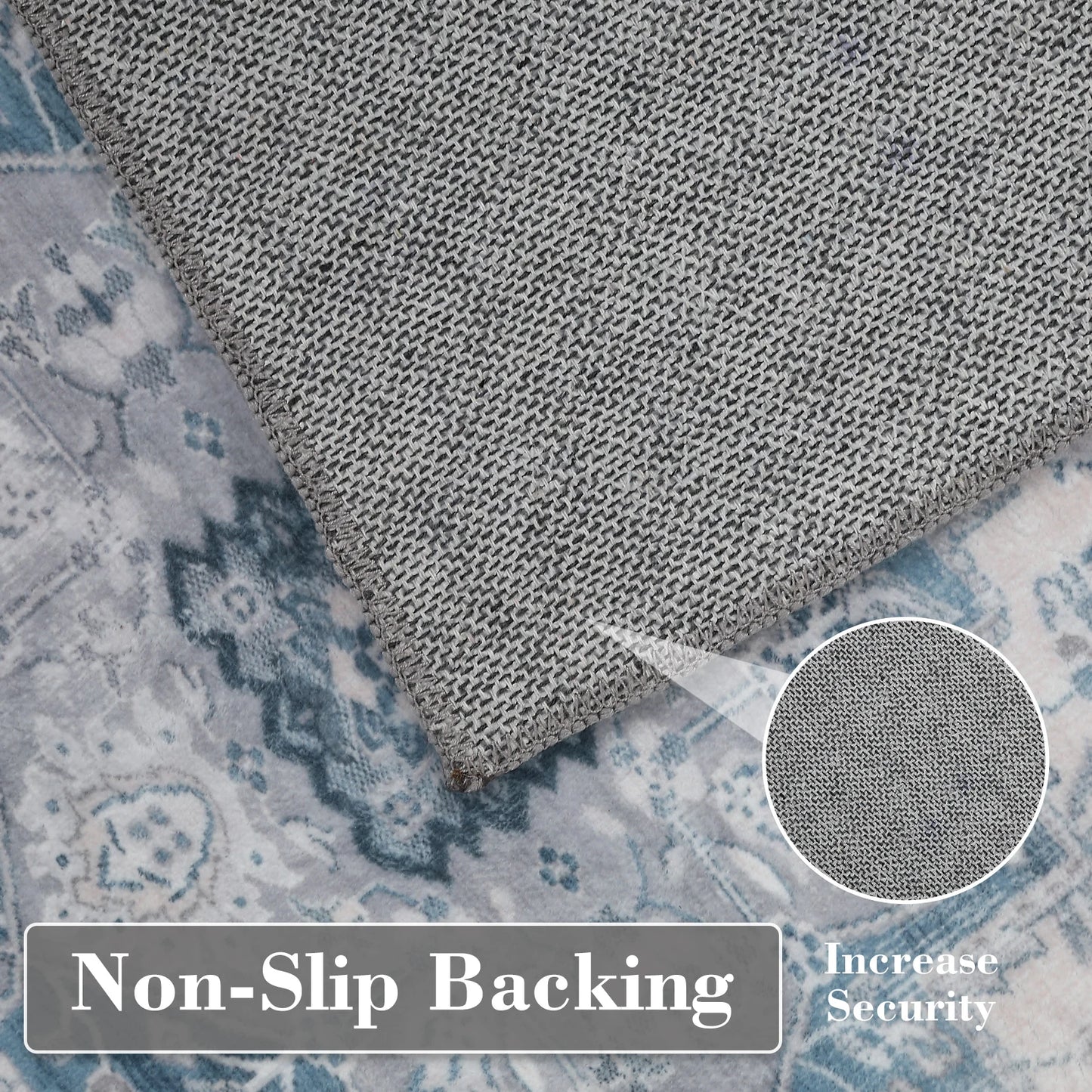 Large Vintage Washable Area Rug