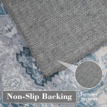 Large Vintage Washable Area Rug