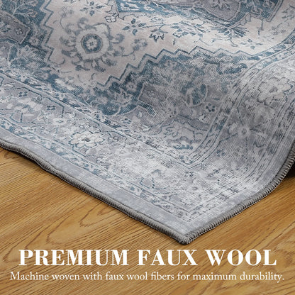 Large Vintage Washable Area Rug