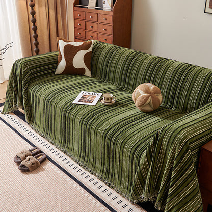 Solid Color Chenille Sofa Cover – Modern Anti-Slip Sofa Towel