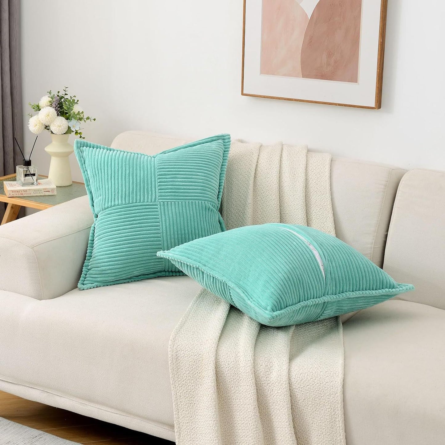 Corduroy Pillow Cover – Super Soft Boho Striped Cushion Cover