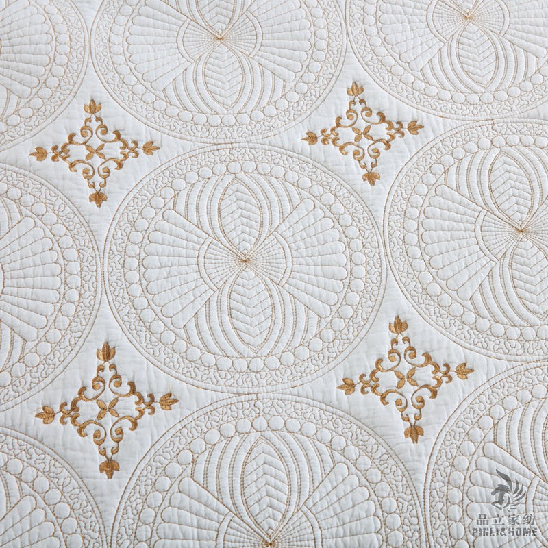 European Cotton Embroidery Bed Cover Set