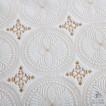 European Cotton Embroidery Bed Cover Set