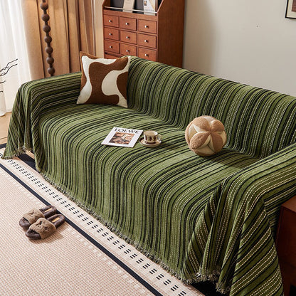Solid Color Chenille Sofa Cover – Modern Anti-Slip Sofa Towel