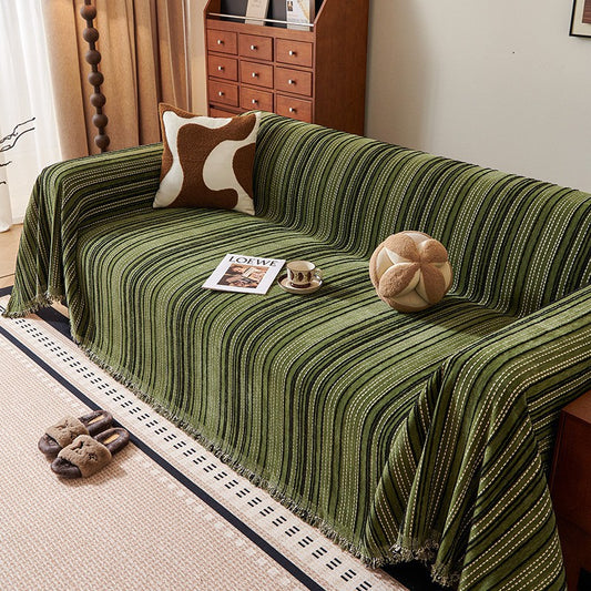 Solid Color Chenille Sofa Cover – Modern Anti-Slip Sofa Towel
