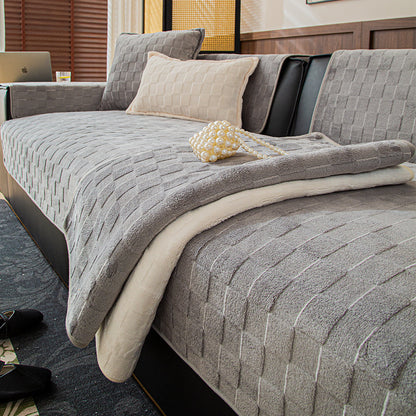 Winter Plush Sofa Cushion Cover – Non-Slip Sofa Seat Protector