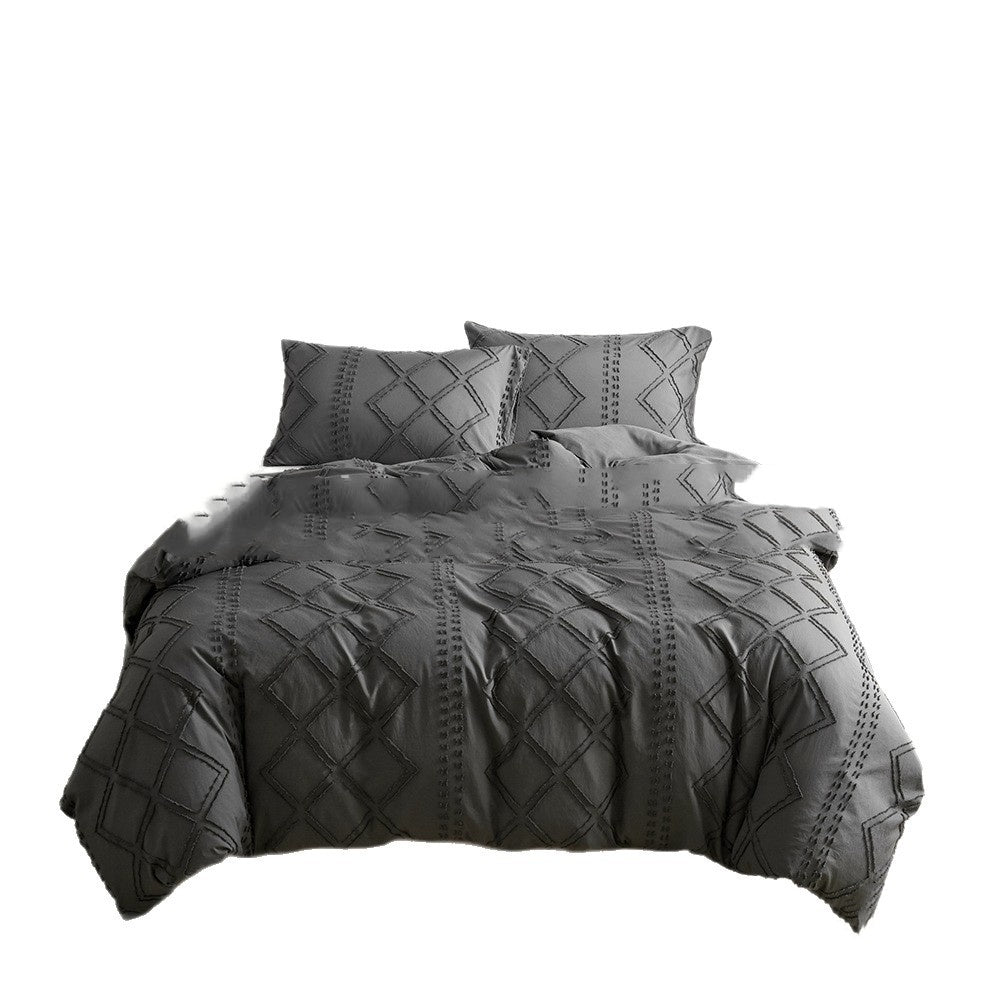 Cut Flower Geometric  Simple Pure Color Duvet Cover Pillowcase