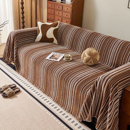 Solid Color Chenille Sofa Cover – Modern Anti-Slip Sofa Towel