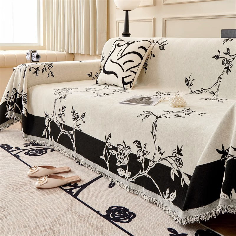 Anti-Scratching Floral Chenille Sofa Cover