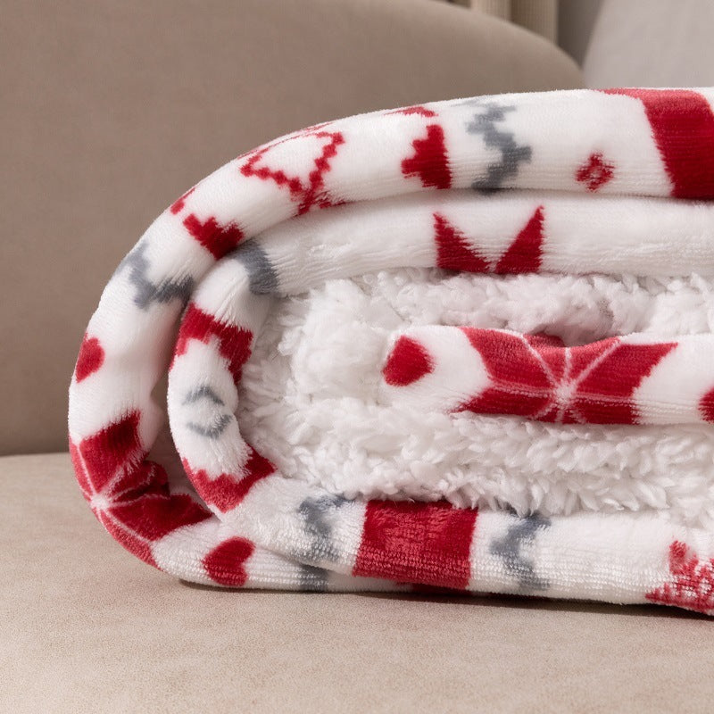 Flannel Blanket Thick Sherpa Lambswool Sofa